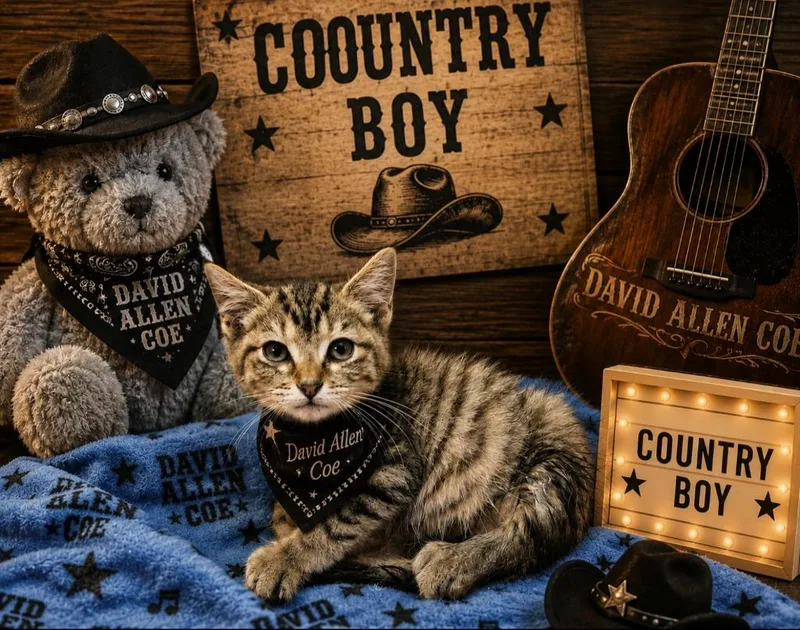 A baby small-sized male Domestic Short Hair cat named David Allen Coe for adoption in Washington Court House, OH