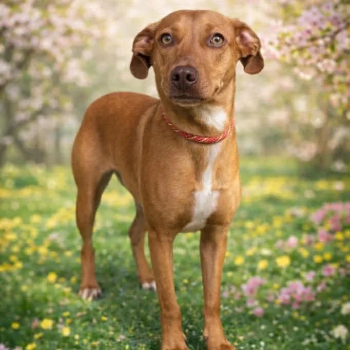 A young small-sized female Red / Chestnut / Orange Beagle dog named Cricket for adoption in Saint John, IN