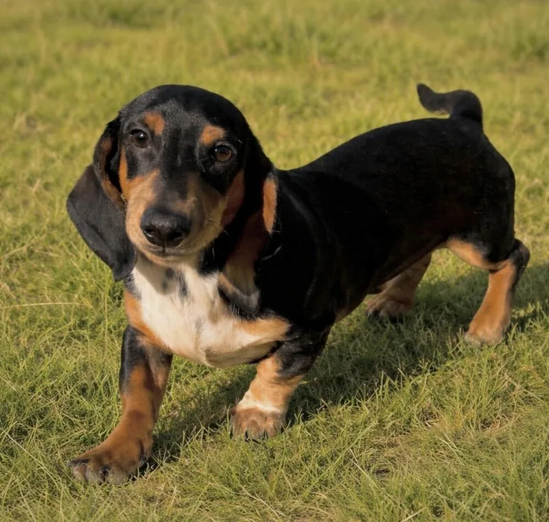 A young small-sized male Brown / Chocolate Dachshund dog named Johnny for adoption in Washington, DC