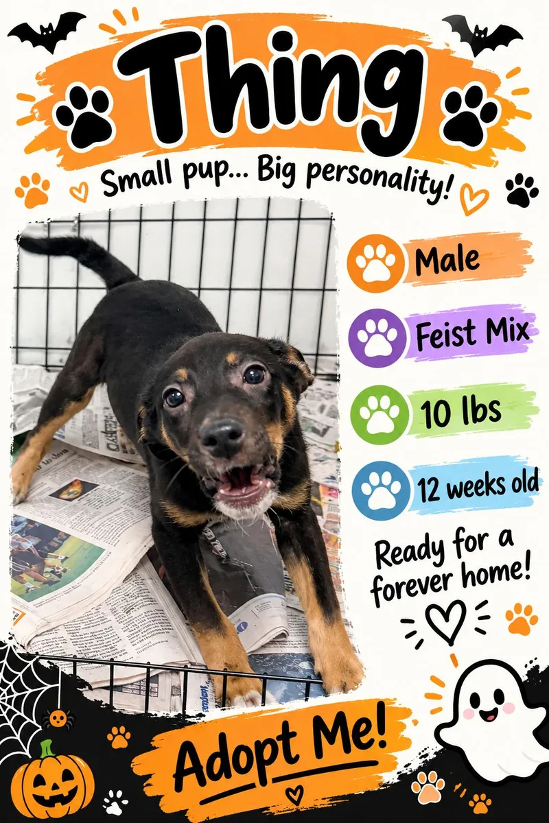 A baby medium-sized male Mixed Breed dog named Thing for adoption in Rock Hill, NY