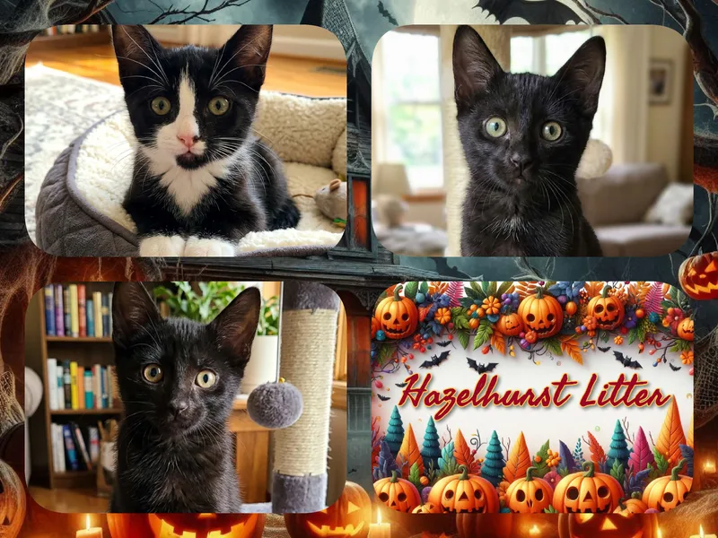 A baby medium-sized male Domestic Short Hair cat named Hazelhurst for adoption in Corinth, NY