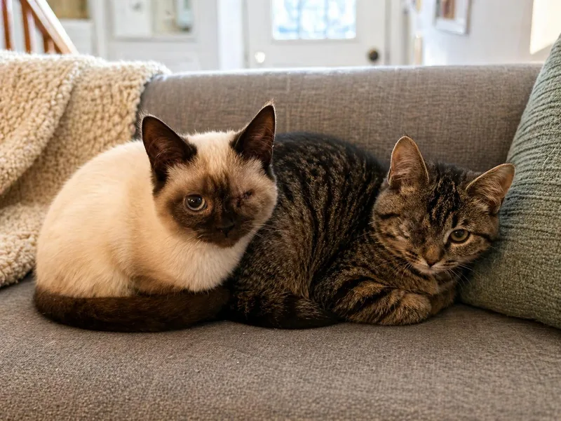 A baby medium-sized female Seal Point Siamese cat named Jade & Jasper for adoption in Old Bridge, NJ