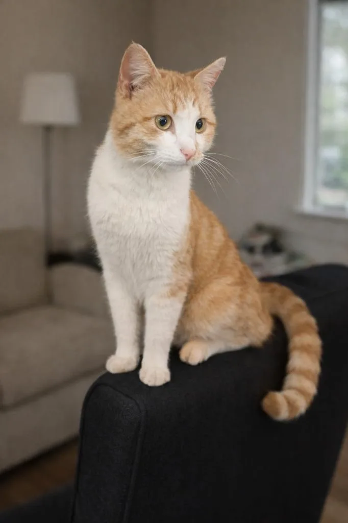 A young large-sized male Domestic Short Hair cat named Frankenbean for adoption in Hot Springs, SD