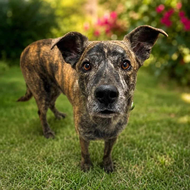 A senior large-sized male American Staffordshire Terrier dog named Papas for adoption in Henderson, NV