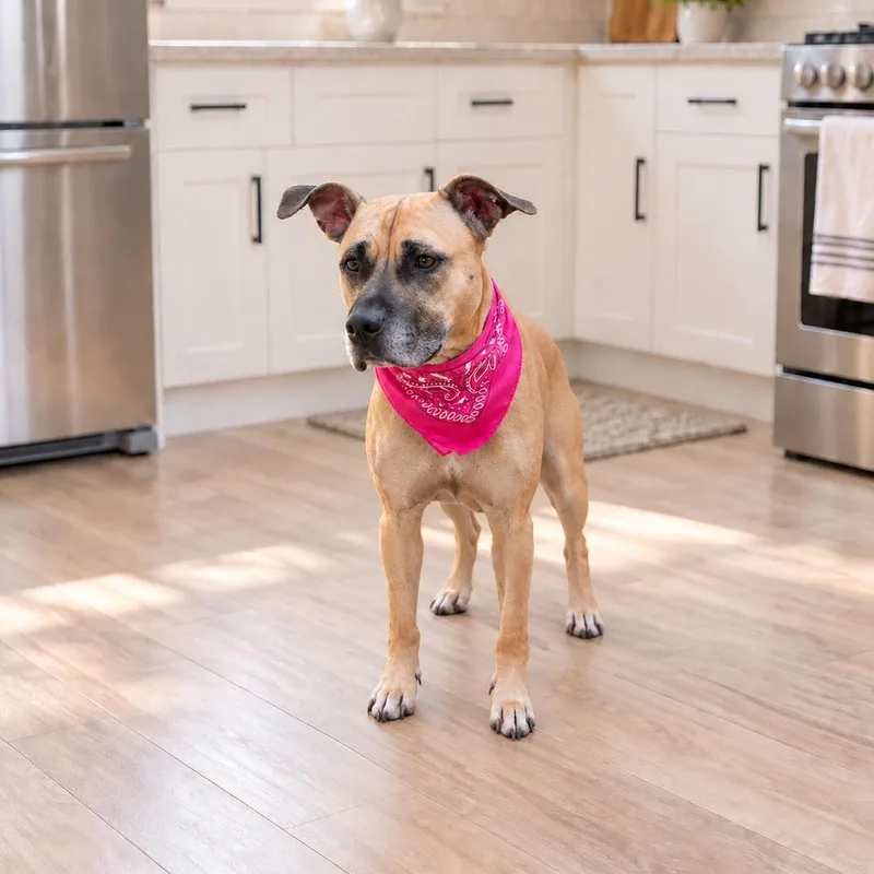An adult medium-sized female Black Mouth Cur dog named Crystal for adoption in Oak Point, TX