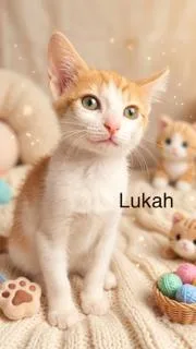 A baby medium-sized male Orange & White Domestic Short Hair cat named Lukah for adoption in Oakland Park, FL