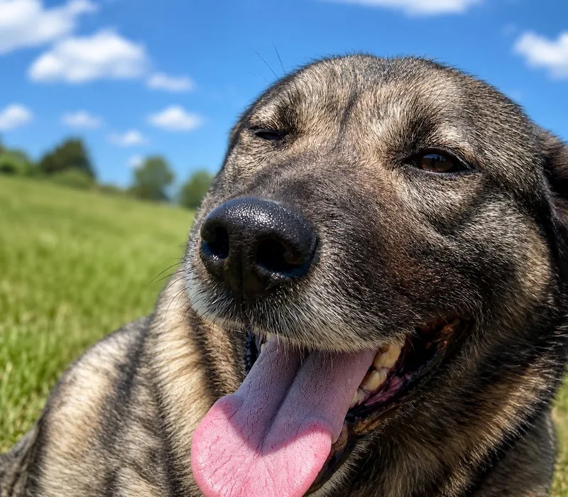 A young medium-sized female Gray / Blue / Silver Norwegian Elkhound dog named Dora for adoption in Culpeper, VA