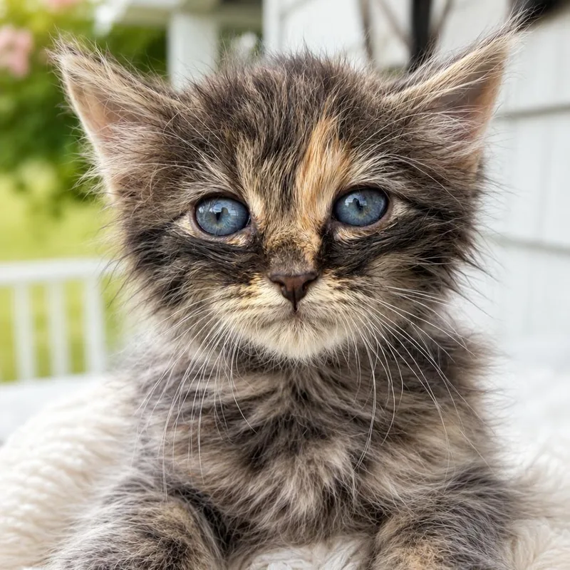 A baby small-sized female Black Domestic Medium Hair cat named Focaccia In Stevensville for adoption in Alexandria, VA