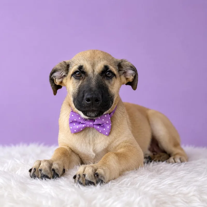 A baby small-sized female Yellow / Tan / Blond / Fawn Shepherd dog named Onesie for adoption in Binghamton, NY