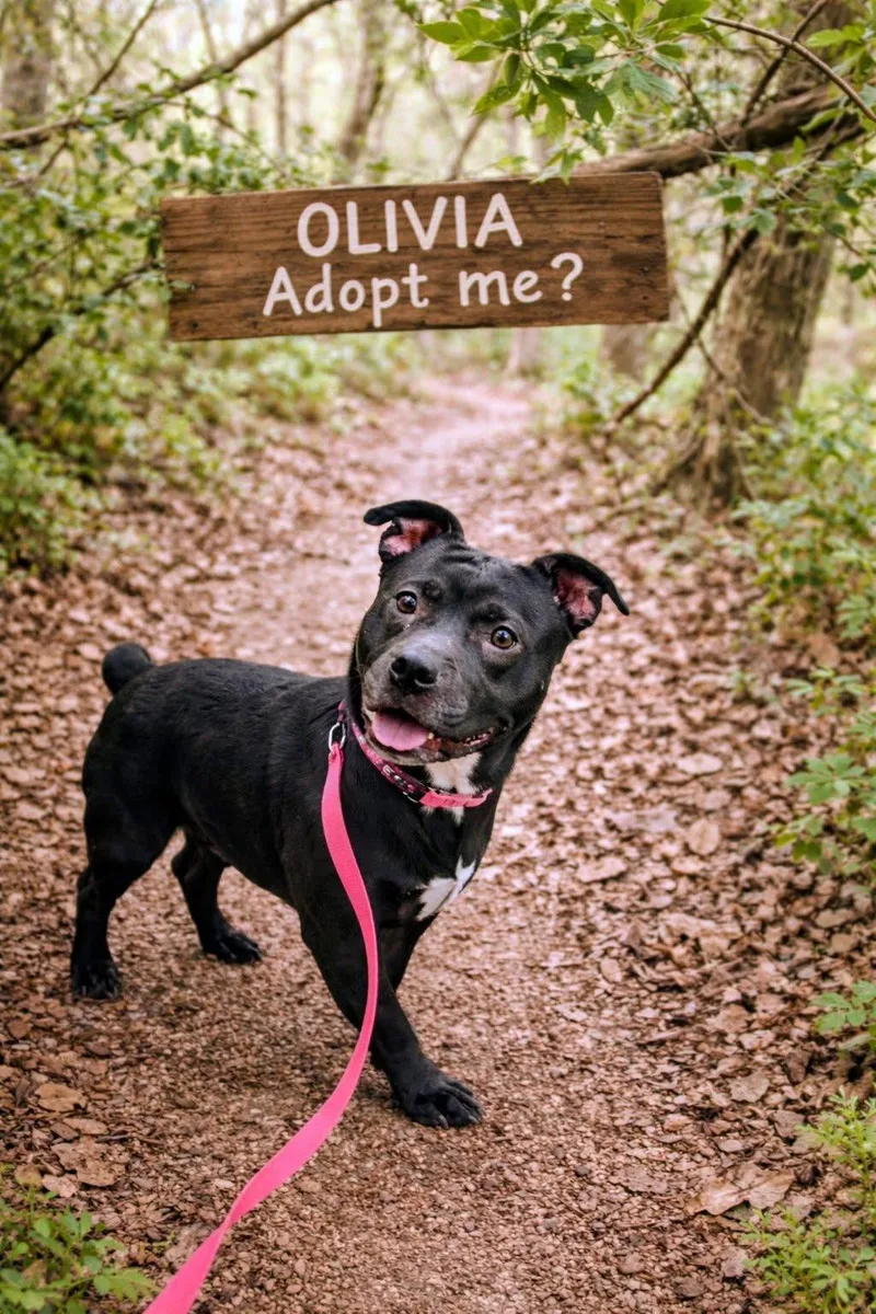 An adult medium-sized female Black Labrador Retriever dog named Olivia for adoption in Gainesville, GA
