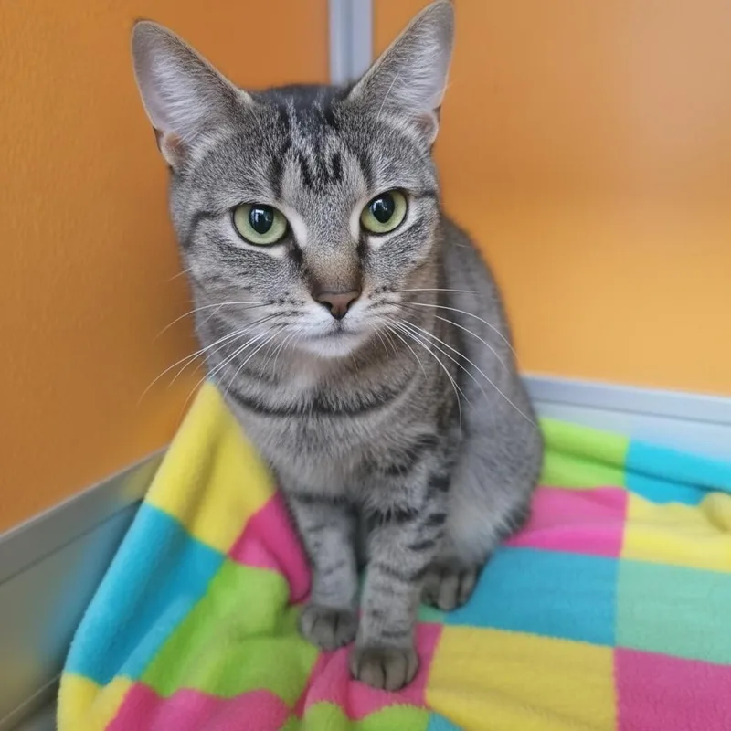 An adult medium-sized male Domestic Short Hair cat named Huey for adoption in Elyria, OH