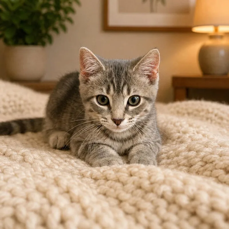 A baby small-sized male Gray / Blue / Silver Domestic Short Hair cat named Sammie for adoption in Tustin, CA