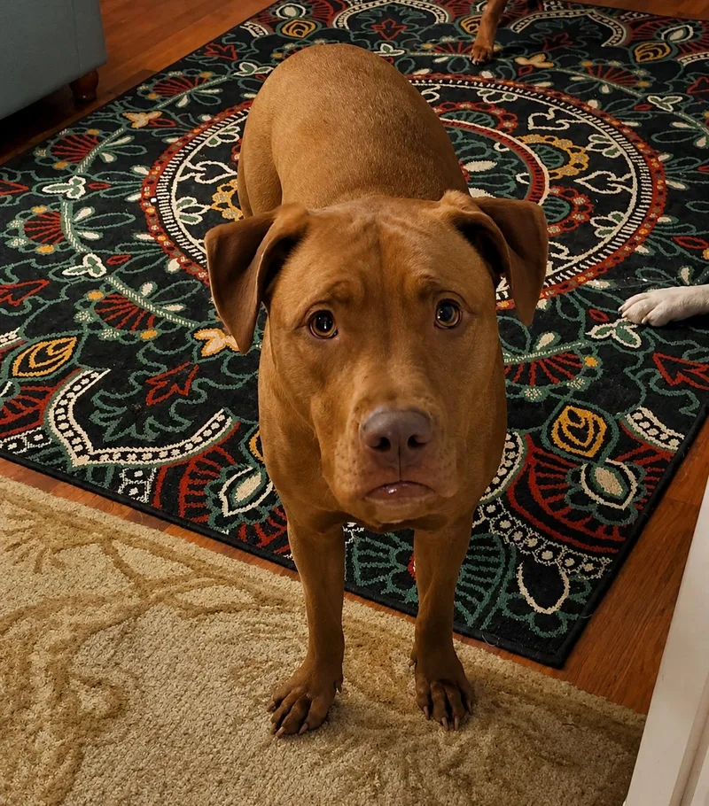 A young medium-sized female Red / Chestnut / Orange American Bulldog dog named Mabel for adoption in lynnwood , WA
