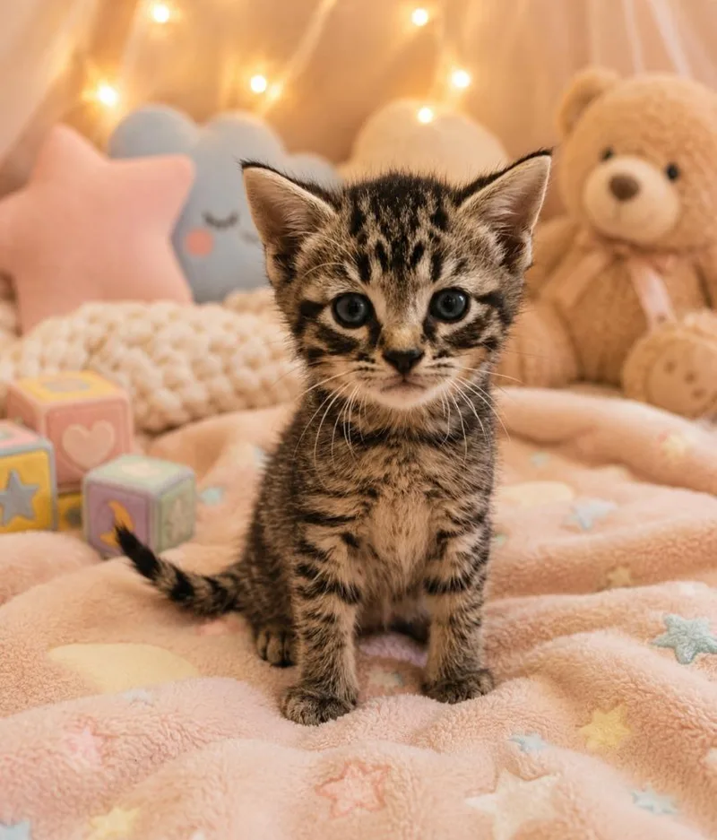 A baby small-sized female Domestic Short Hair cat named Sparrow for adoption in Washington Court House, OH