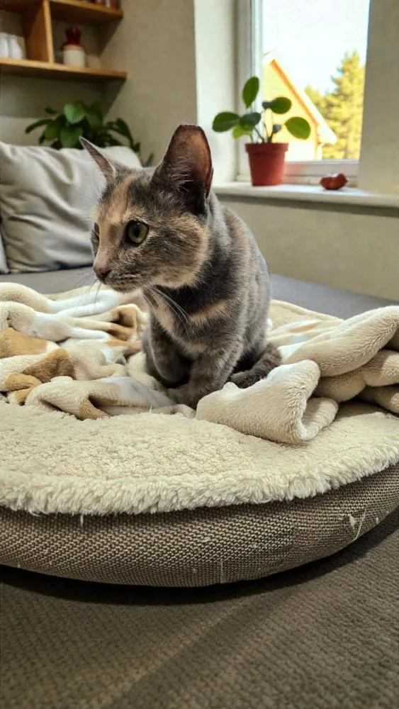 A young small-sized female Domestic Short Hair cat named Noelle for adoption in Wilson, NC