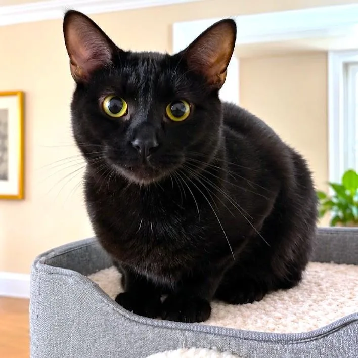 An adult medium-sized male Black Bombay cat named Bronx Big Bombay for adoption in Danbury, CT