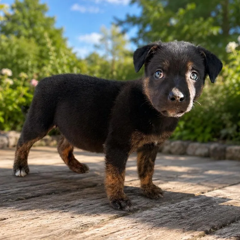 A baby large-sized male Tricolor (Brown, Black, & White) Pit Bull Terrier dog named Sebastian for adoption in Chickamauga, GA
