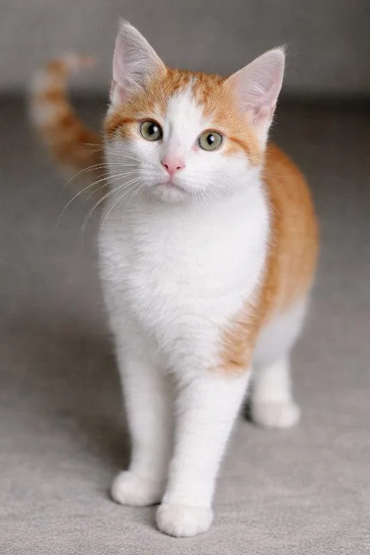 A baby small-sized male Orange & White Domestic Short Hair cat named Naz for adoption in Mankato, MN