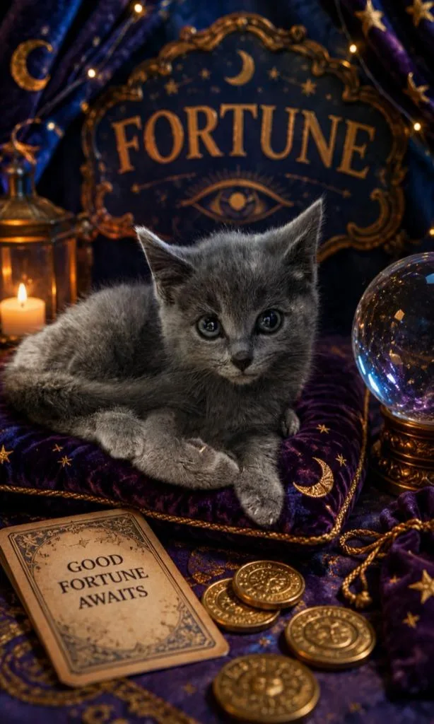 A baby small-sized female Domestic Short Hair cat named Fortune for adoption in Washington Court House, OH
