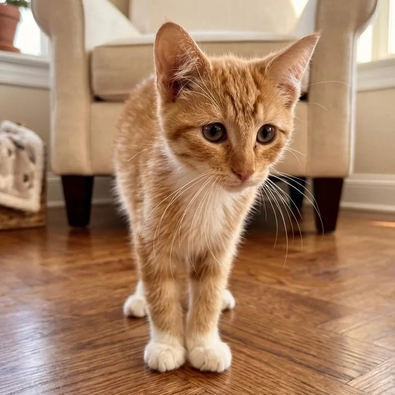 A baby medium-sized female Domestic Short Hair cat named Alaina for adoption in Pittsfield, IL
