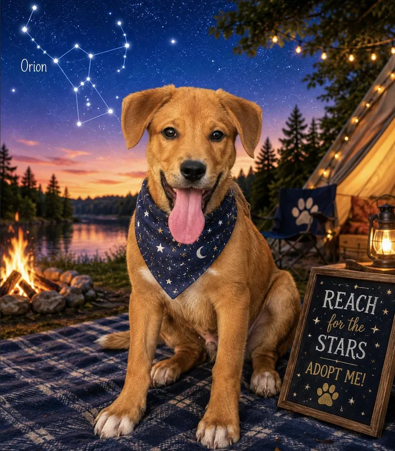 A baby medium-sized male Mixed Breed dog named Orion for adoption in Rock Hill, NY