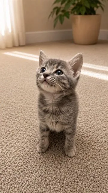 A baby medium-sized male Domestic Short Hair cat named Pluto for adoption in Statesville, NC