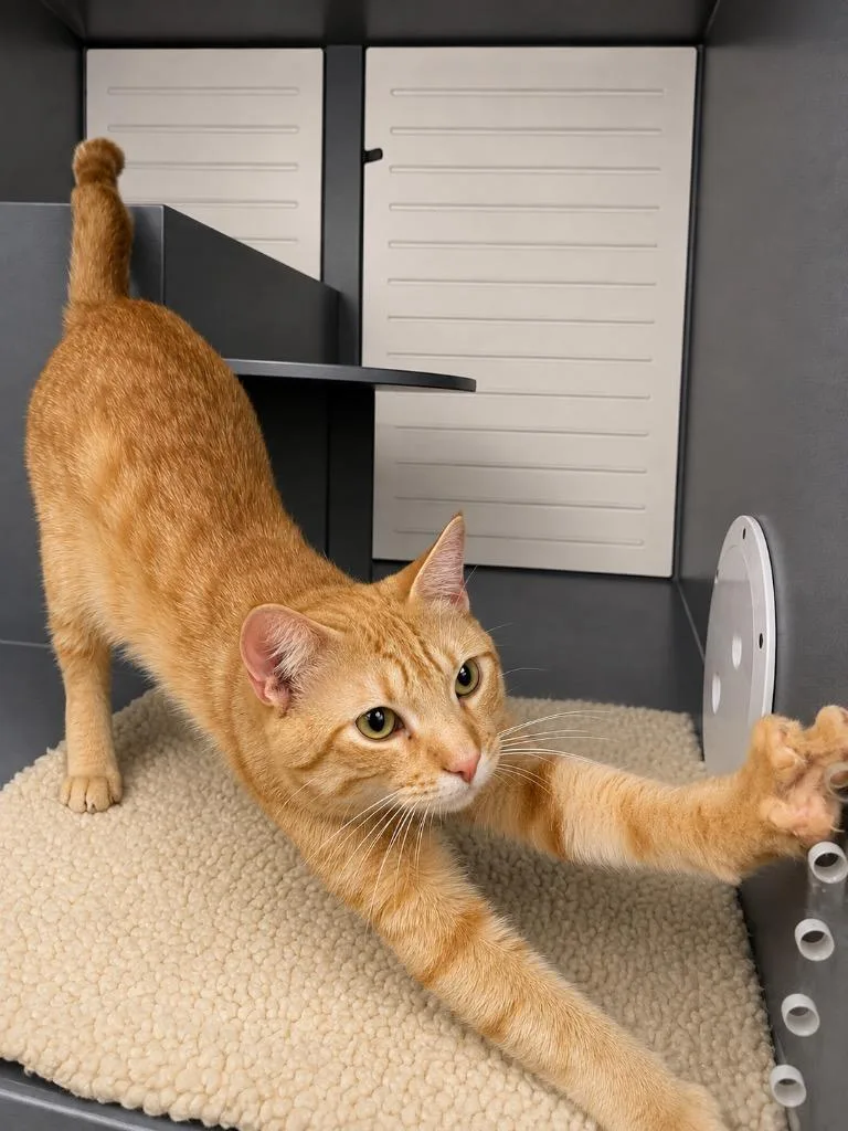 A young medium-sized male Domestic Short Hair cat named Trinidad for adoption in Fort Lupton, CO