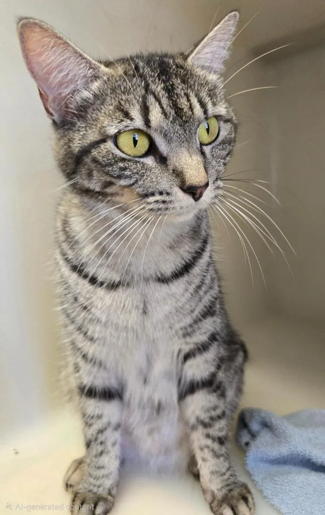 A young medium-sized female Domestic Short Hair cat named Momma Cat for adoption in Highland Village, TX