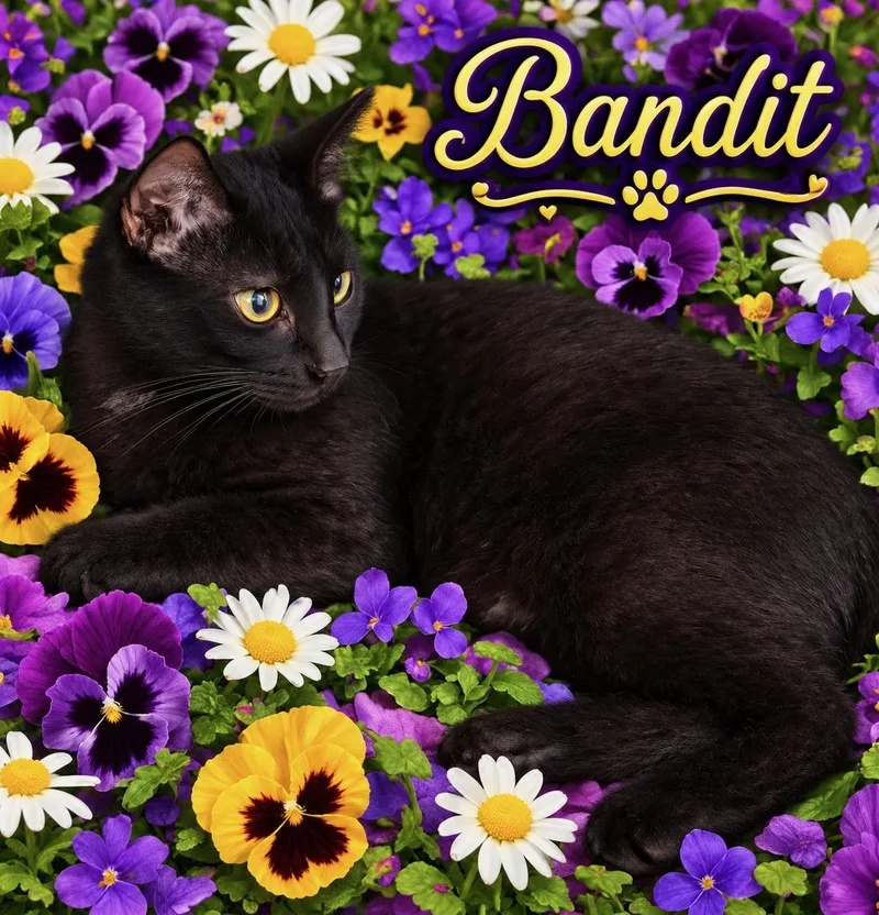A young medium-sized male Black & White / Tuxedo Domestic Short Hair cat named Bandit Doney for adoption in Oviedo, FL