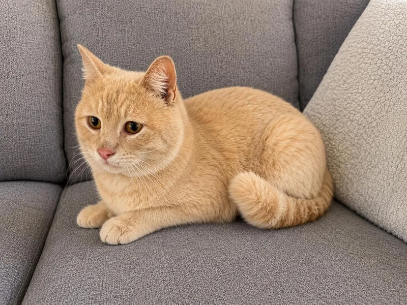 An adult medium-sized male Buff / Tan / Fawn Domestic Short Hair cat named Raynes for adoption in Trenton, NJ