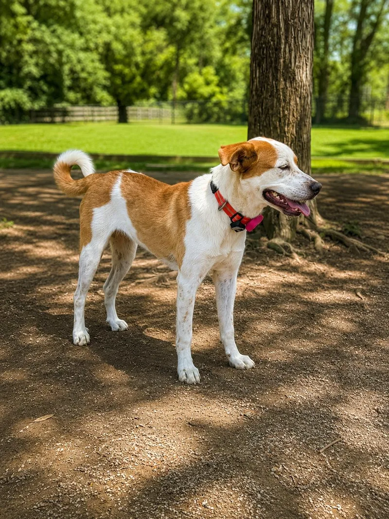 A baby medium-sized female Feist dog named Puppy Susye for adoption in Franklin, TN