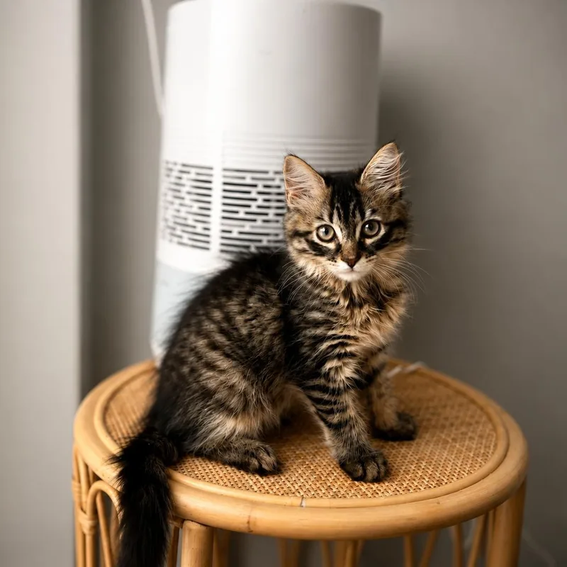 A baby medium-sized female Tabby (Brown / Chocolate) Domestic Long Hair cat named Woolfie for adoption in Brooklyn, NY