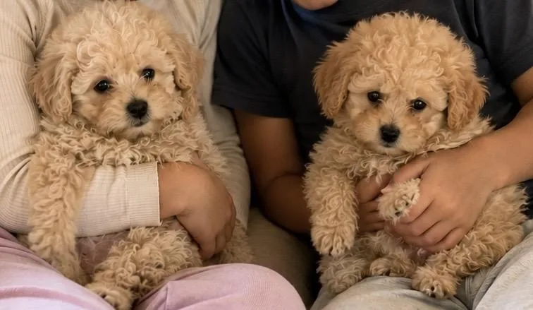 A baby small-sized female Apricot / Beige Poodle (Toy) dog named Tilly for adoption in Cerritos, CA