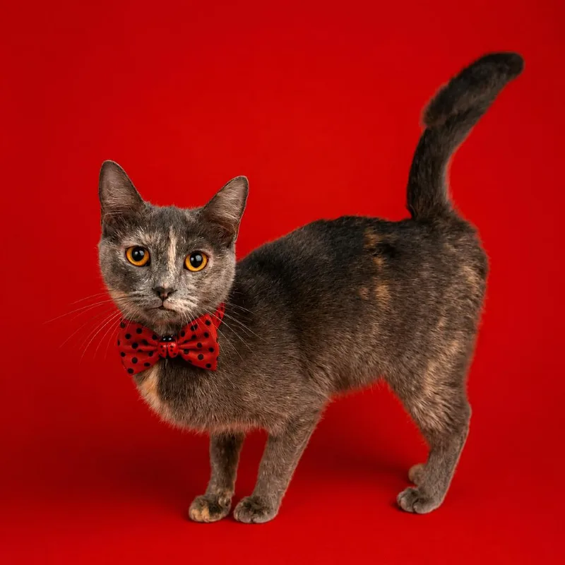 An adult medium-sized female Gray / Blue / Silver Domestic Short Hair cat named Ladybug for adoption in Binghamton, NY