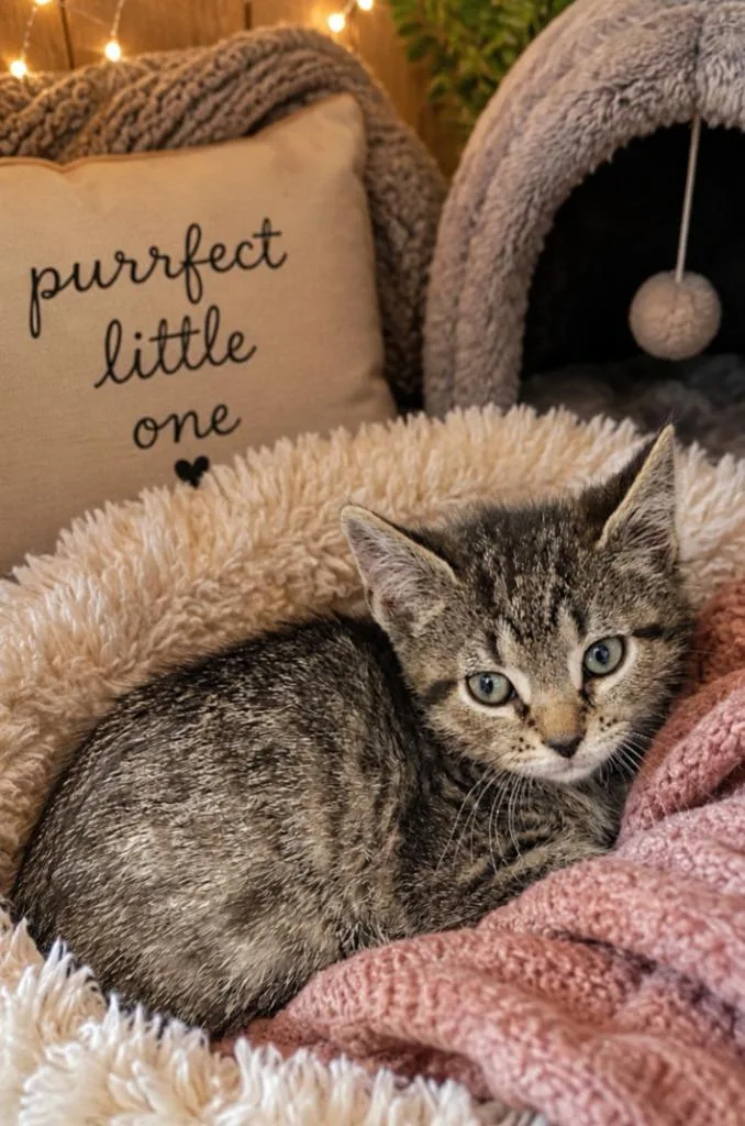 A baby small-sized male Domestic Short Hair cat named Farris for adoption in Washington Court House, OH