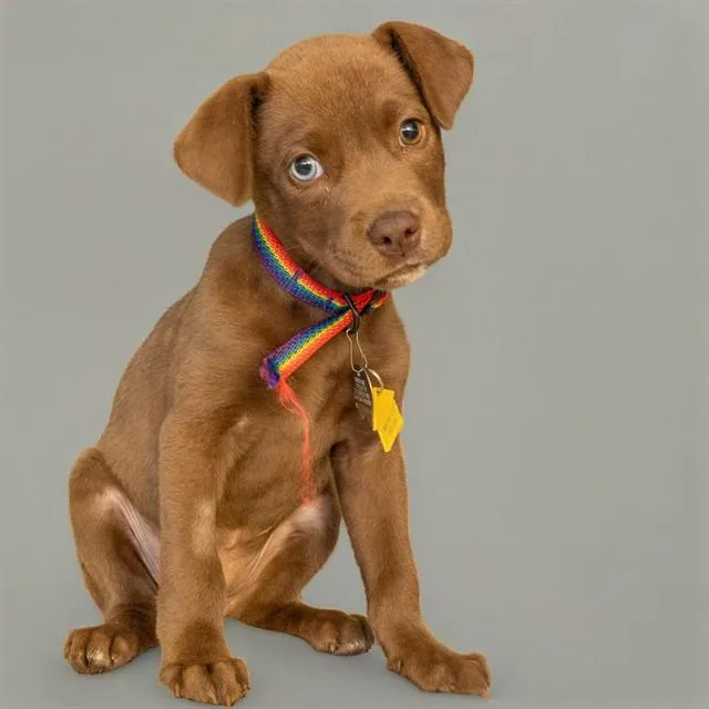 A baby small-sized female Australian Cattle Dog / Blue Heeler dog named Denim for adoption in St. Louis, MO