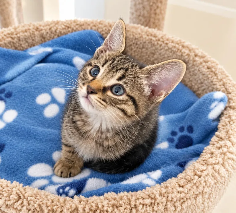 A baby medium-sized male Domestic Short Hair cat named Rummy for adoption in Pickerington, OH