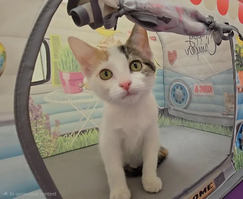 A baby medium-sized female Domestic Short Hair cat named Papaya for adoption in Red Wing, MN
