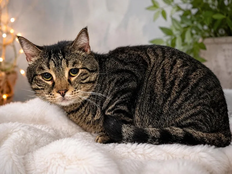 An adult large-sized male Tabby (Brown / Chocolate) Tabby cat named Arlo for adoption in Greensburg, PA