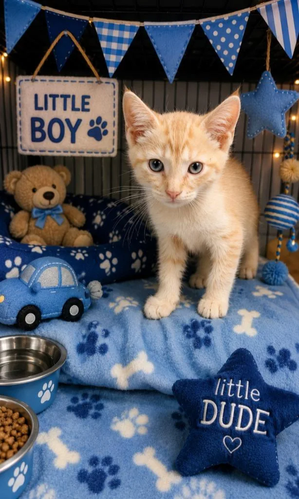 A baby small-sized male Domestic Short Hair cat named Roscoe for adoption in Washington Court House, OH