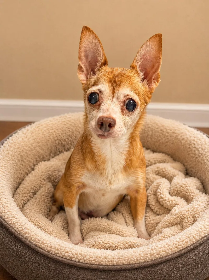 A senior small-sized female White / Cream Chihuahua dog named Reba for adoption in Boca Raton, FL