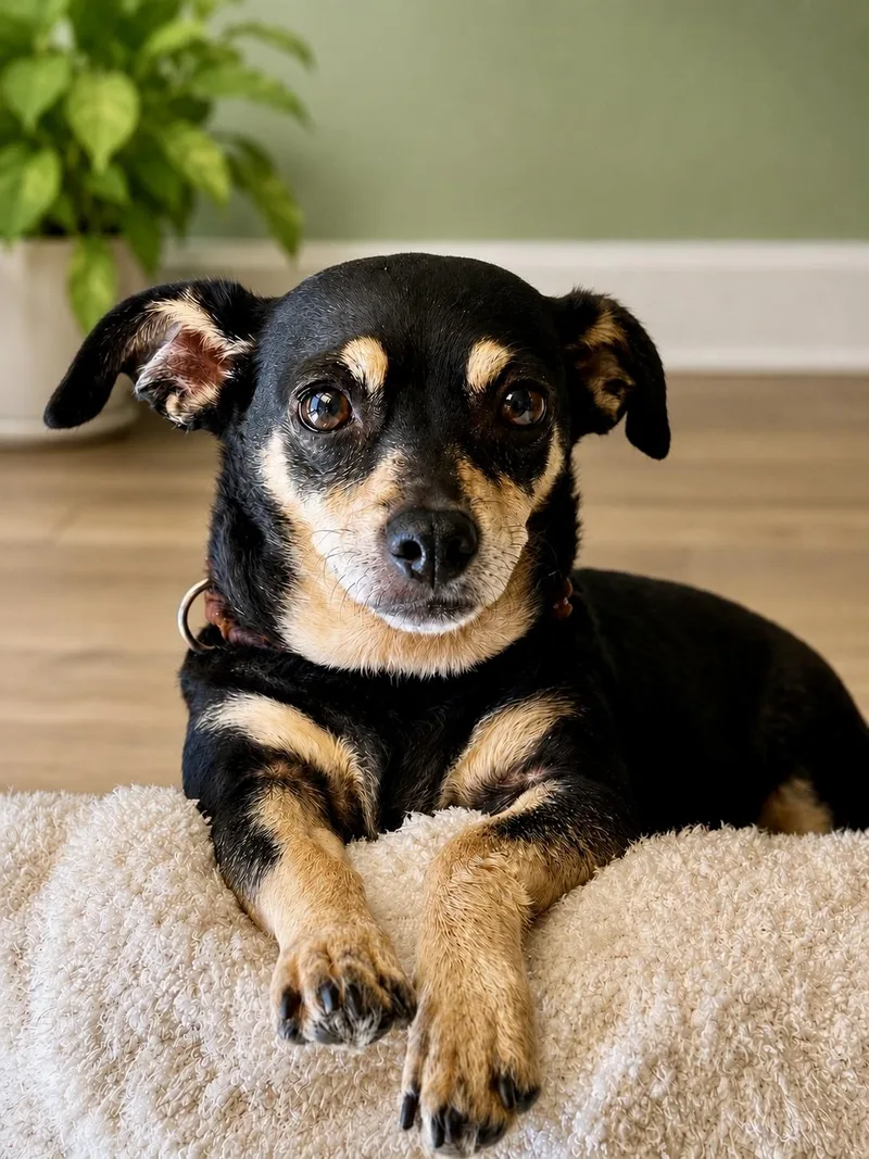 An adult small-sized female Black Smooth Fox Terrier dog named Lulu for adoption in El Segundo, CA