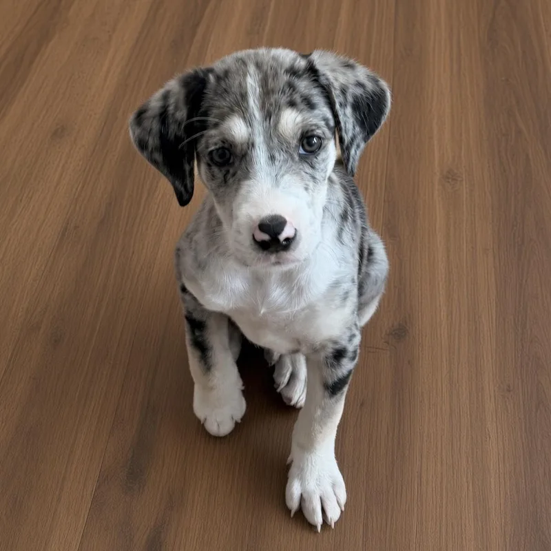 A young medium-sized male Merle (Blue) Catahoula Leopard Dog dog named Weston for adoption in Pilot Point, TX