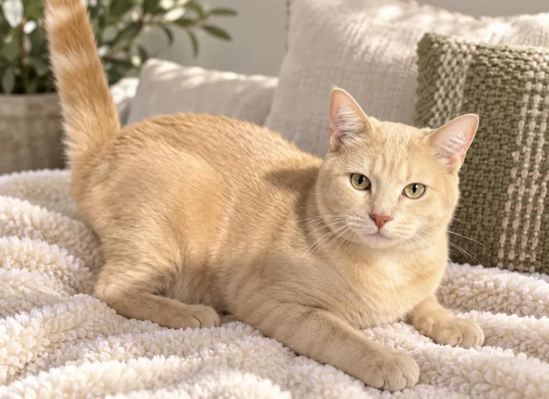An adult large-sized male Buff / Tan / Fawn Domestic Short Hair cat named Waylon for adoption in Austin, TX