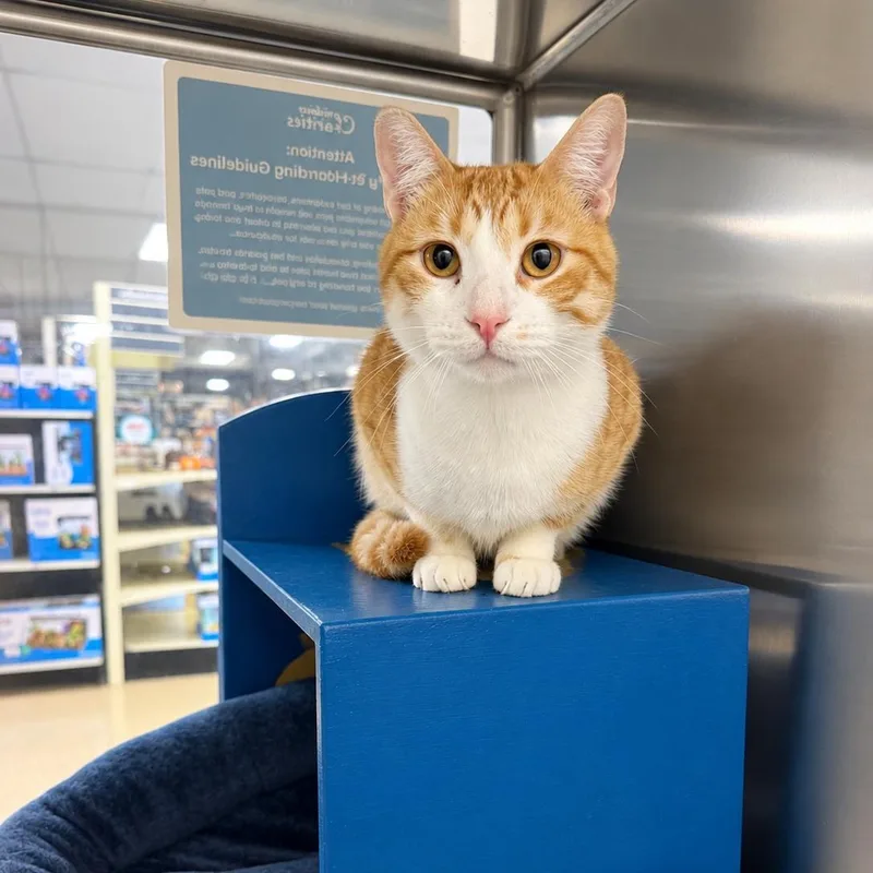 A young medium-sized male Orange & White Domestic Short Hair cat named Charlie L for adoption in Fresno, CA