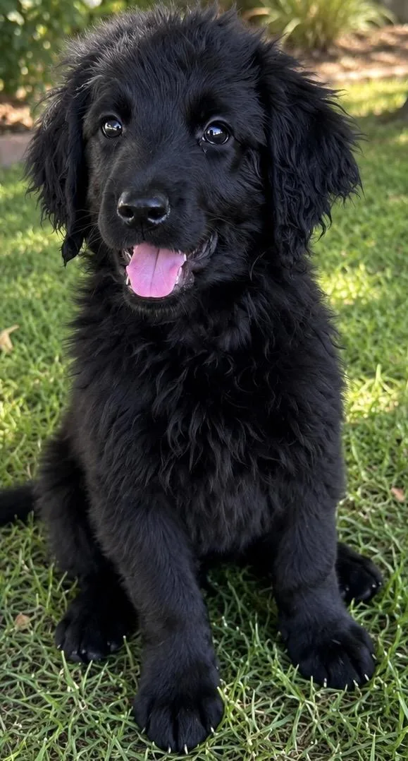 A baby large-sized female Black Golden Retriever dog named Raven for adoption in Cerritos, CA