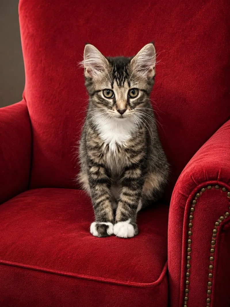 A baby medium-sized female Domestic Medium Hair cat named Rosalina for adoption in Hickory, NC
