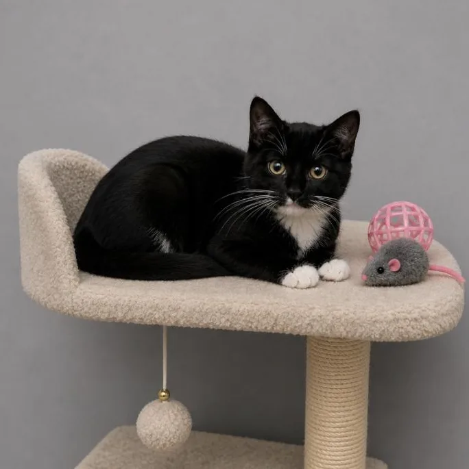 A baby small-sized female Black Tuxedo cat named Kylie for adoption in Andover, MN