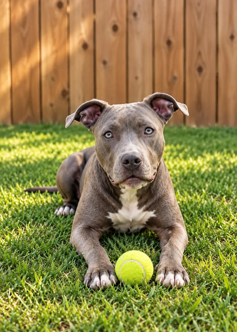A baby medium-sized female Brown / Chocolate American Staffordshire Terrier dog named Tinker Bell for adoption in Houston, TX