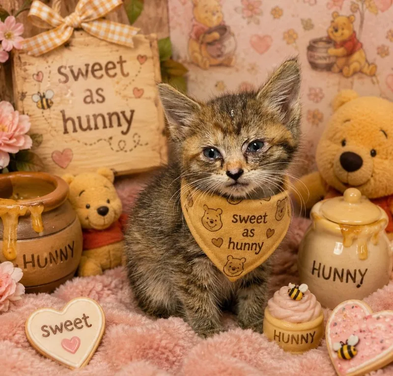 A baby small-sized female Domestic Short Hair cat named Hunny for adoption in Washington Court House, OH